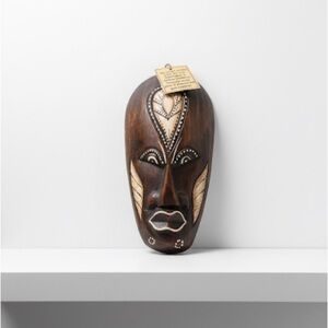 Artisan Carved Brown Tribal Mask